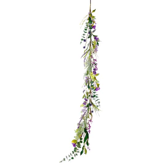5ft. Green and Purple Lavender Spring Garland